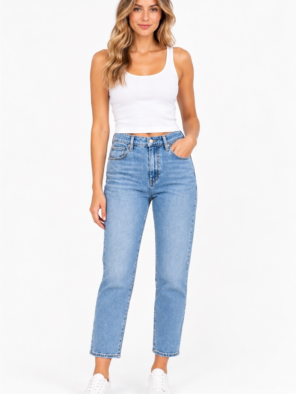 PAIGE Sarah Straight Crop Jeans I Size 29 Light Wash High Rise Stretch Denim